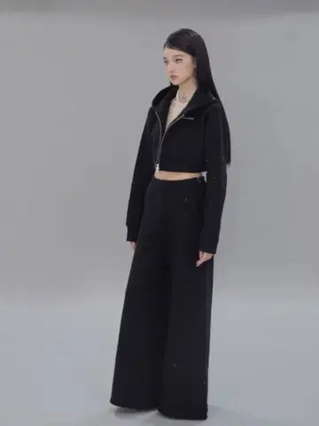 Kirakira flare pants (black) andwang