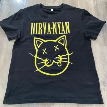 NIRVA-NYAN 고양이 디자인 반팔 T셔츠