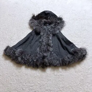 [컨디션 최상] Andy 앤디 퍼 판초 캐시미어 혼방 그레이 M