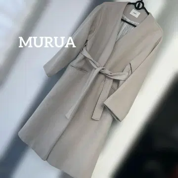 MURUA 베이지 벨트 롱 코트