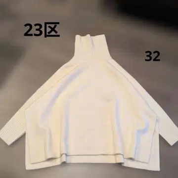 23구 캐시미어 블렌드 벌키 판초 니트 화이트 32 작은 사이즈