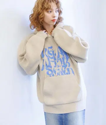 PBLIM/로고 후디 니트