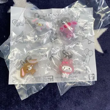 산리오 윳토메지루시 액세서리 시로 우사 마이멜로디 4개 세트
