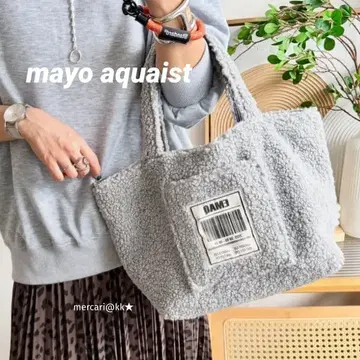 새상품 시마무라 mayo 리버서블 토트백 보아 코듀로이 그레이