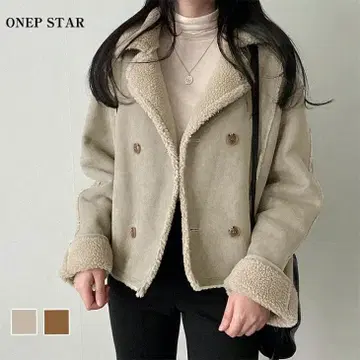 페이크 스웨이드 무스탕 코트