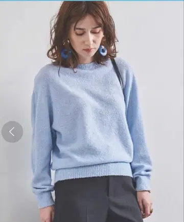 UNITED ARROWS 라메 보트넥 니트 블루