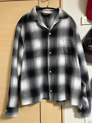 TOWNCRAFT 긴팔 셔츠 블랙 화이트 체크