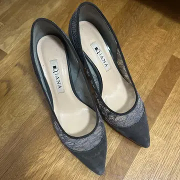 DIANA 레이스 디자인 그레이 하이힐 21cm