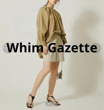 Whim Gazette WEB 한정판 코튼 로우 크루넥 블라우스