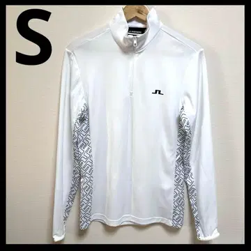 제이 린드버그 긴팔 하이넥 셔츠 화이트 하프 지퍼 스트레치 남성용 M