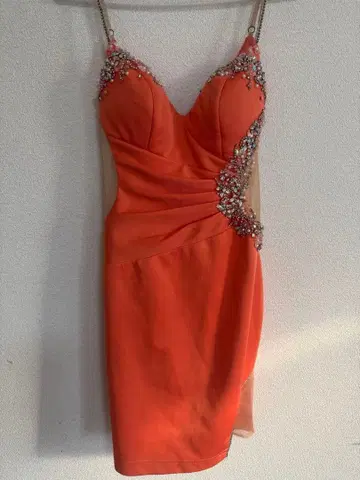 AngelR 오렌지 미니 드레스