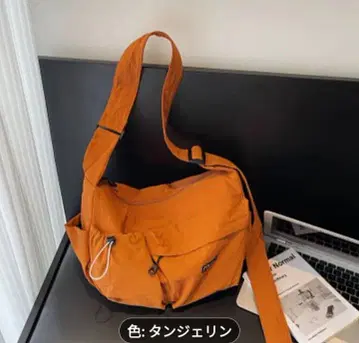 크로스 바디 숄더백 탠저린 카키 대용량