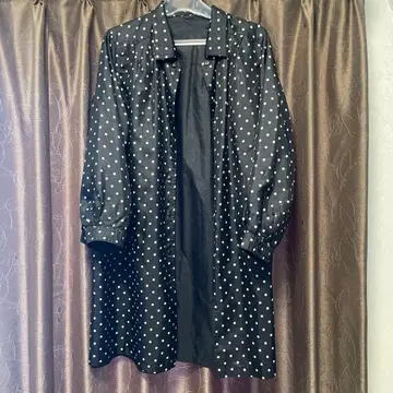 리버서블 여성용 트렌치코트 레인코트 도트 무늬