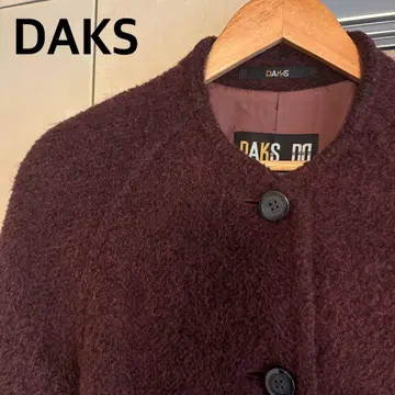 DAKS 버건디 롱 코트