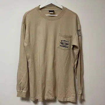 Harley Davidson 긴팔 티셔츠 L 베이지