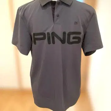 PING 핑 골프웨어 반팔 피케 셔츠 BIG 로고 그레이 L
