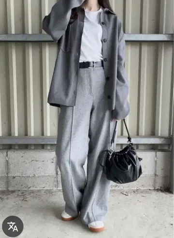 UNIQLO 그레이 와이드 팬츠 M