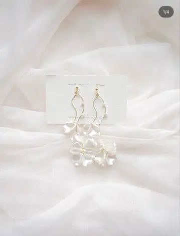 브라이덜 귀걸이 꽃 모티브 귀걸이 웨딩 2세트