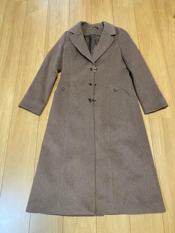 릴리 브라운 브라운 롱 코트 후크 버튼