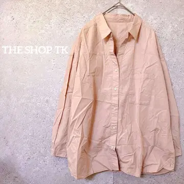 더 샵 티케이 긴팔 셔츠 베이지 오버 사이즈 스키퍼 칼라