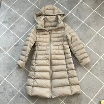 울트라 라이트 다운 롱 코트 베이지 S