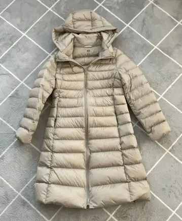 울트라 라이트 다운 롱 코트 베이지 S