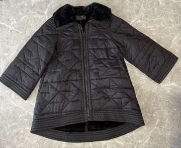 블랙 퀼팅 코트