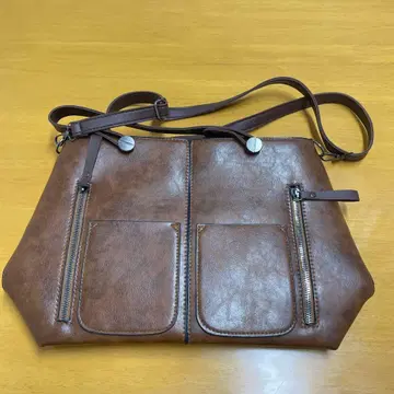 브라운 합성 피혁 백