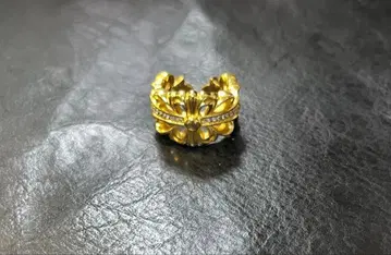 플로럴 크로스 반지 925 각인 있음 프리 사이즈