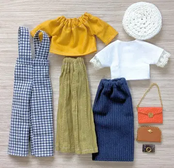 22cm 인형 의류*깅엄 살로펫 코디