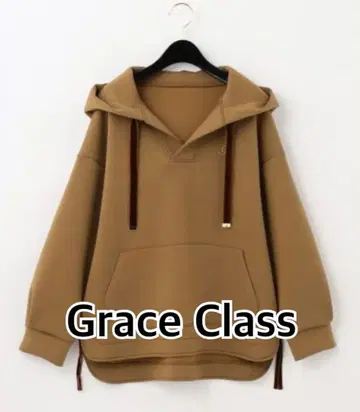 그레이스 콘티넨탈 사이드 지퍼 후드티 카멜 그레이스 클래스