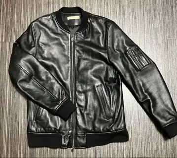 나노 유니버스 양가죽 가죽 MA-1 블랙 L 사이즈 더블 지퍼