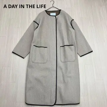 A DAY IN THE LIFE 파이핑 노카라 롱 코트