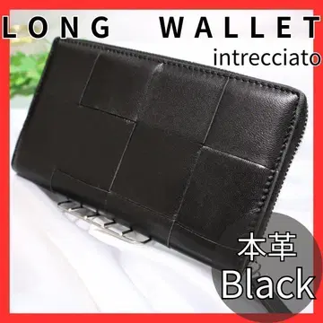 장지갑 블랙 라운드 지퍼 뜨개질 천연 가죽 블랙 인트레차트 인기