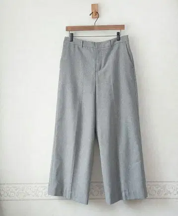 새상품급 INDIVI 믹스 울 와이드 팬츠 13호 빅 사이즈 그레이