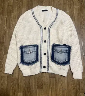 MICALLE MICALLE 미카레미카레 데님 포켓 니트 가디건