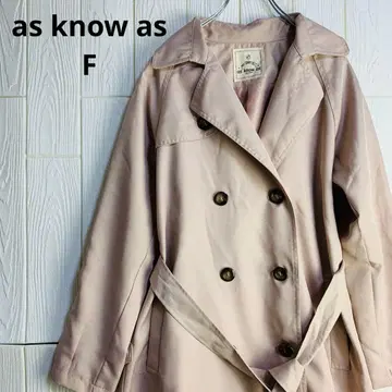 as know as 베이지 트렌치코트 어깨 너비 39cm 허리 리본 포함