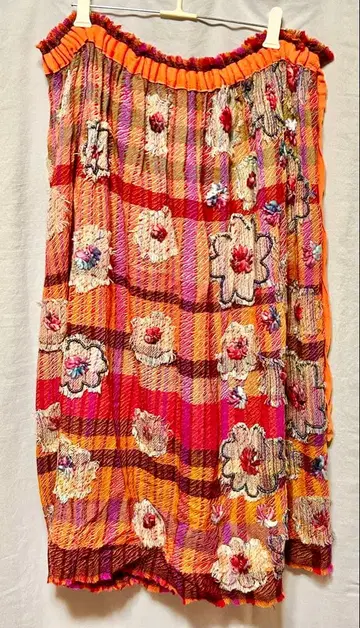 미사용 아즈노우아즈오오라카 울 비즈 롱 스커트 LL 4L 3L