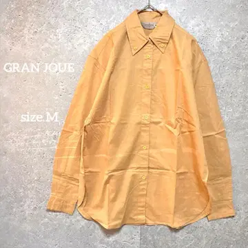GRAN JOUE 긴팔 셔츠 M 오렌지 코튼 버튼 다운 캐주얼