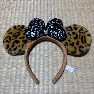 새상품급 디즈니 머리띠 레오파드 무늬 레오파드 무늬 리본 포함 머리띠