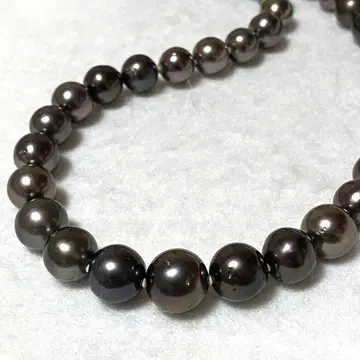 타히티 산 7-13mm 검은 나비 조개 남양 진주 목걸이
