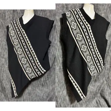 정가 28600엔 DISCOVERD 21AW 비대칭 니트 베스트 블랙