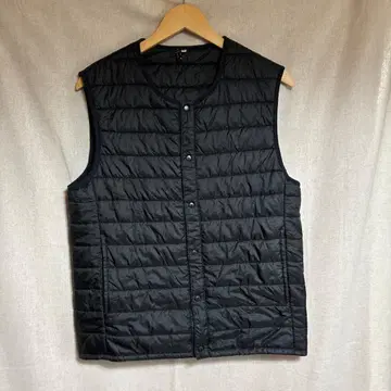 블랙 M 사이즈 퀼팅 남성용 베스트