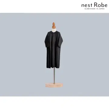 nest Robe 코튼 린넨 2단 옷깃 턱 드레스