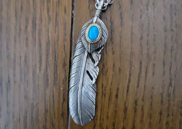 타디&킹 금 테두리 터콰이즈 페더