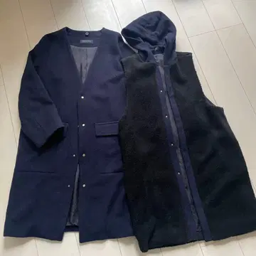 MACPHEE 네이비 롱 코트 세트