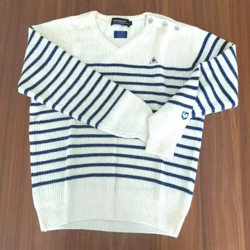 르꼬끄 스포르티브 스트라이프 V넥 스웨터