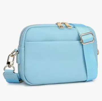 스카이블루 숄더백 조정 가능 14cm x 21cm 새상품