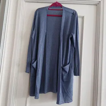 Leilian 레리안 긴팔 롱 가디건 13 플러스 그레이 블루