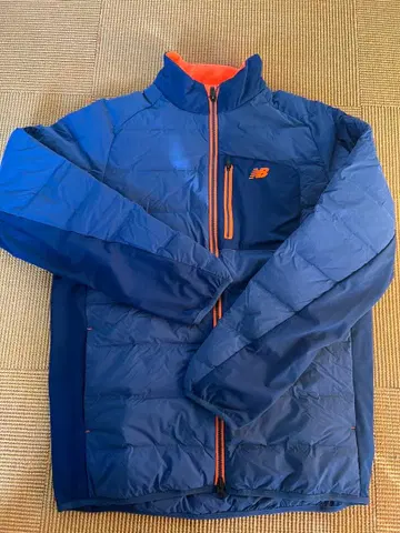new balance 남성용 다운 자켓 네이비/오렌지